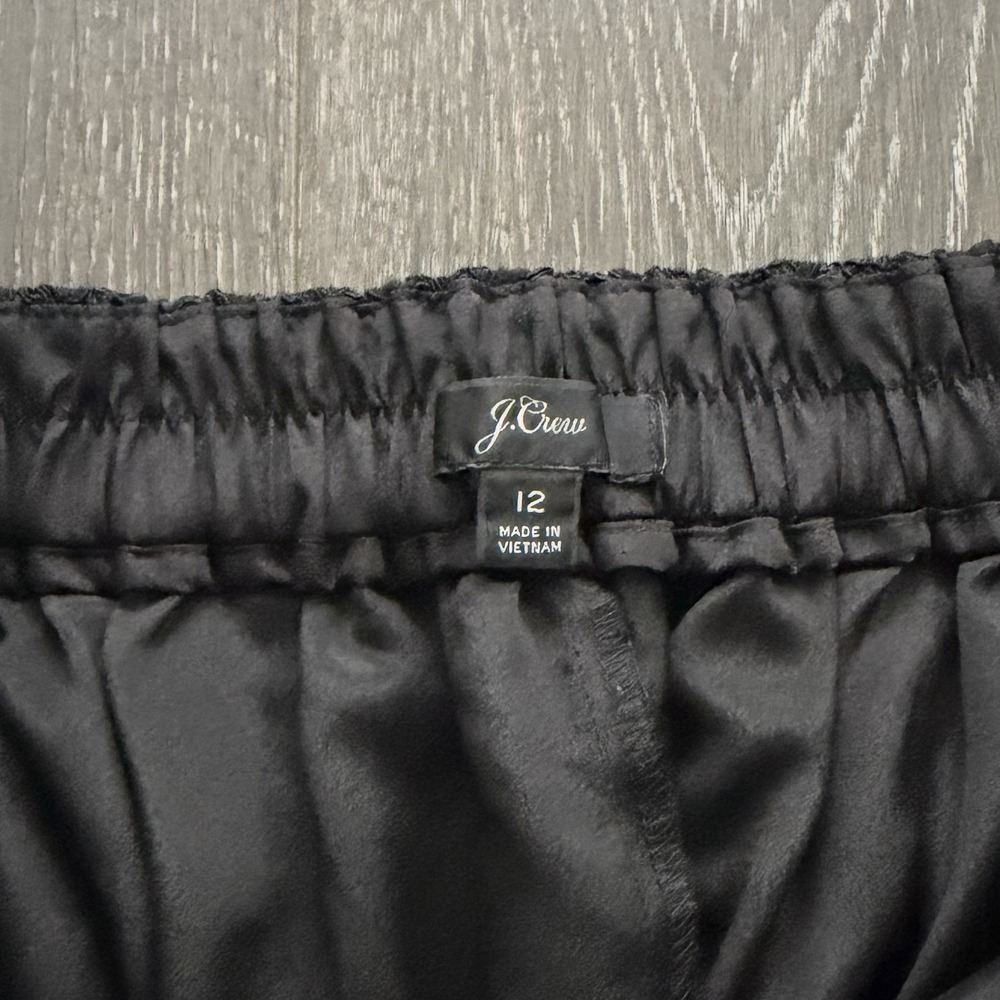 J Crew High Rise Pull On Lace Cropped Pants Black 12 Romantic Whimsigoth Preppy - Picture 3 of 11